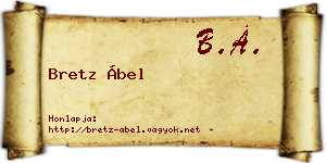 Bretz Ábel névjegykártya